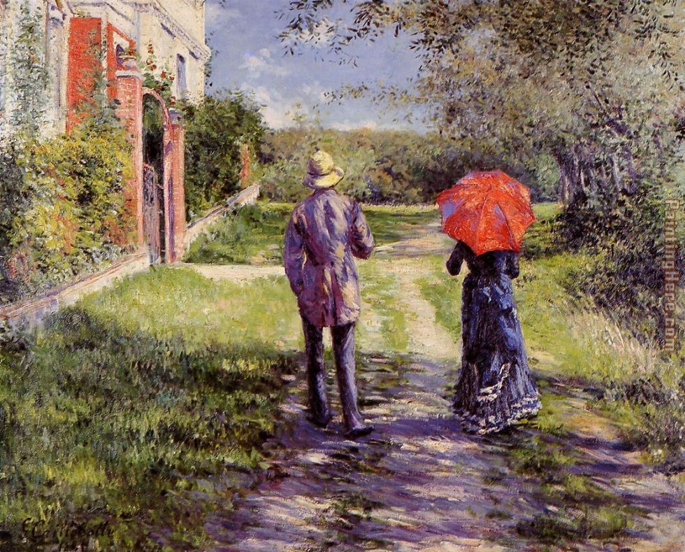 Rising Road painting - Gustave Caillebotte Rising Road art painting
